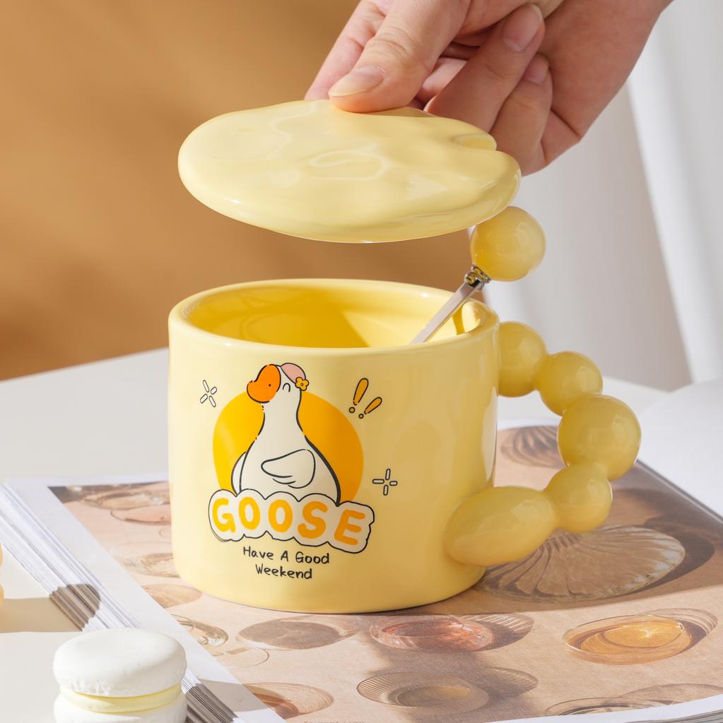 Milk Fufu Ceramic Water Cup High Sense Creative Cartoon Mug Girls Drinking Cup Office Home Coffee Cup