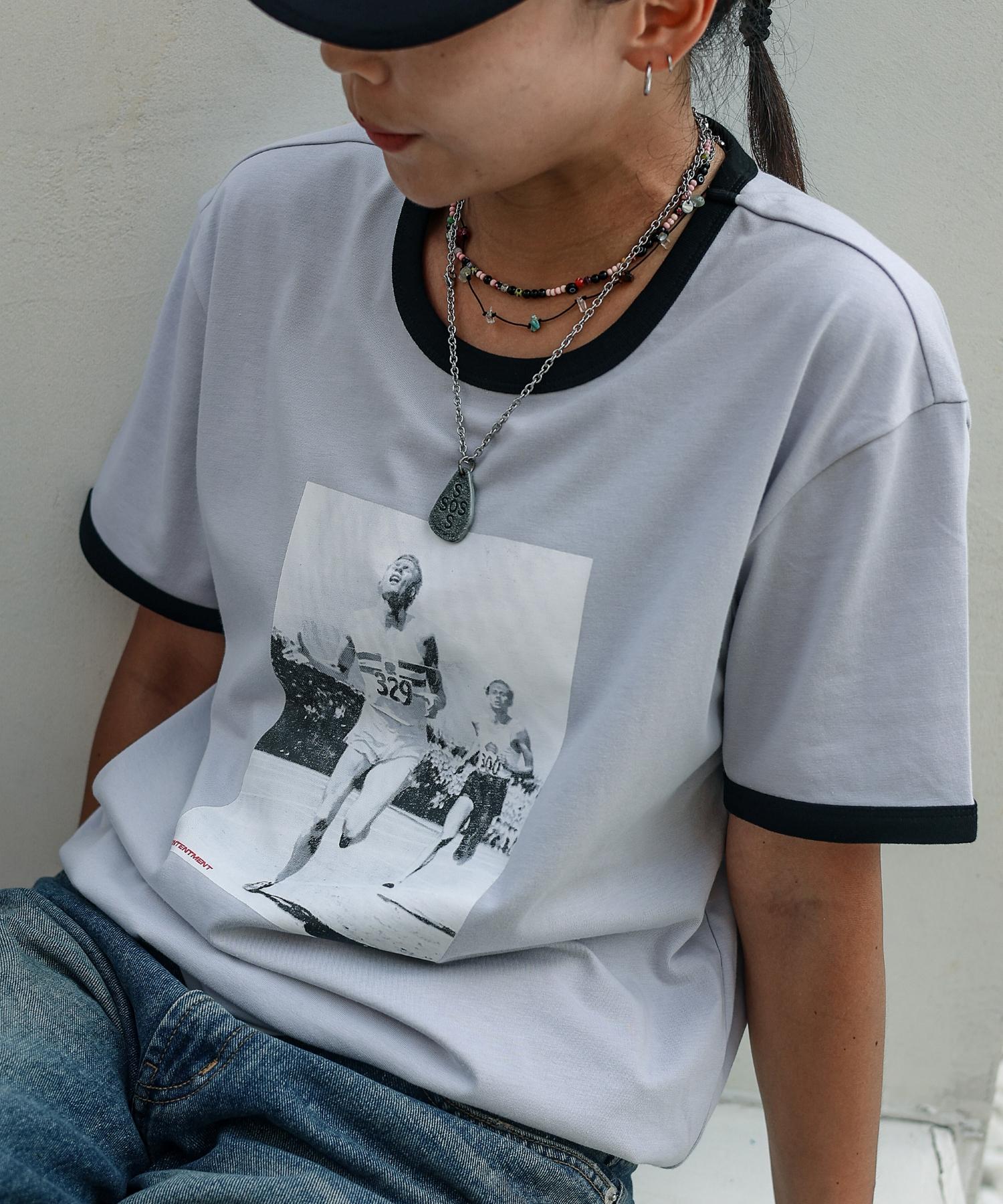 Contentment Ringer Tee Gray L