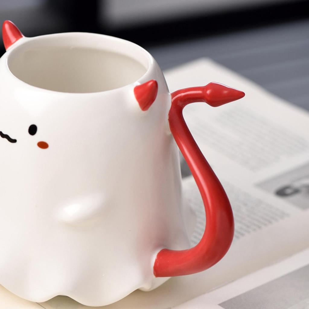 Halloween Ghosts Coffee Mug Heat-resistant Ghost Ceramic Tea Cup Cute Cartoon Ghost Demon Cup 500ml Multifunctional Drinking Mug