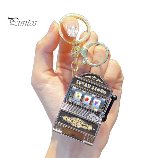 Mini Casino Game Console Keychain Portable Plastic Key Chain Fun Gift for Gamers Multi-Functional Gaming Key Ring