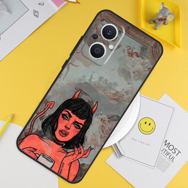 Satan Nun Devil Girl For OPPO Reno 14F 13F 12F 11F 13 12 11 10 14 Pro 7 8 Lite 8T OPPO Find X5 X6 X8 X9 Pro Case