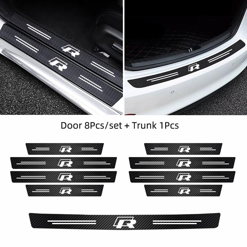 2026 Hot For Volkswagen VW Car Door Sill Protector Sticker Threshold Non-slip Pad Mat For VW GTI Rline Polo Golf 6 7 Passat CC T