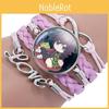 Stylish Cartoon Character Pink Leather Multi-layer Bracelet Demon Slayer Jewelry