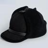 High Quality  Winter Leather Hat Men Fur  Warm Thick Earflaps Bomber Hats Men's Baseball Cap Russian Hat