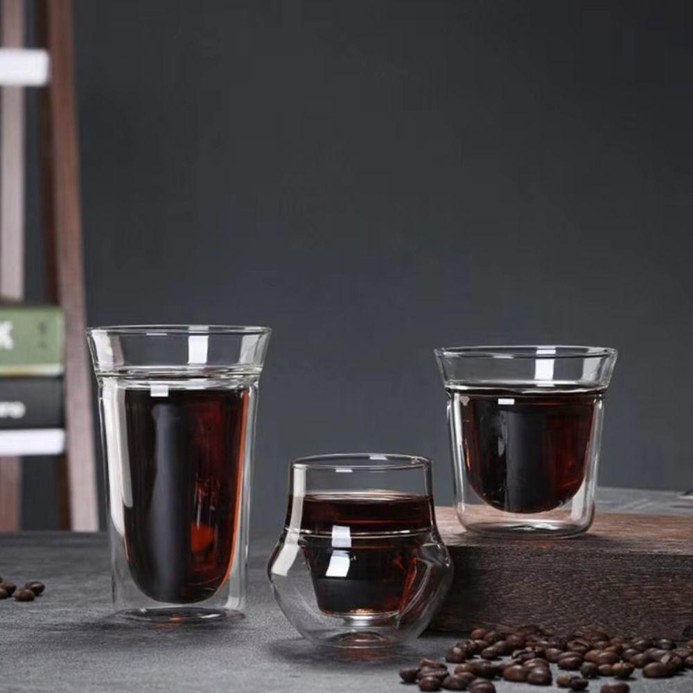 Double Wall Glass Tea Mug 120ml Espresso Coffee Mugs Reusable Coffee Cup Drinkware