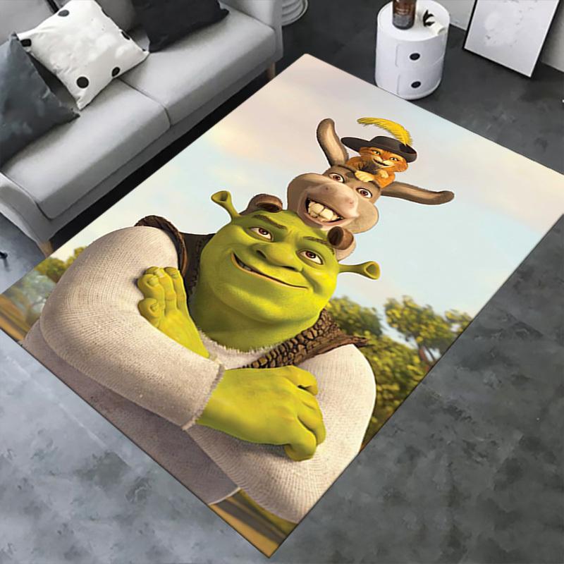 Donkey,Cat,Shrek Office Carpet Soft Polyester Entrance Carpet Washable Non-slip Machine Washable Indoor Carpet Living Room Bedroom Dining Ta
