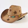 Popular Western Cowboy Straw Hat Men's and Women's Fashion Shade Straw Hat Classic Outdoor Western Cowboy Hat