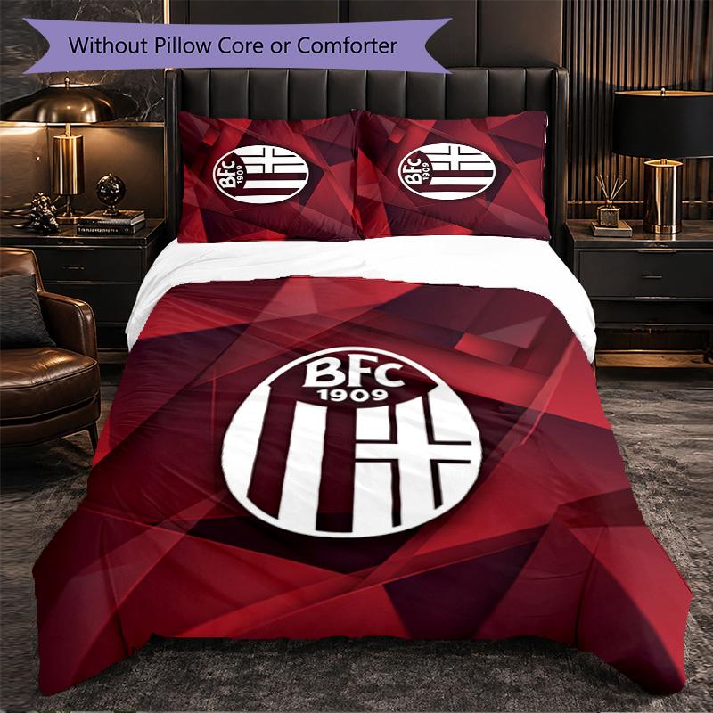 Bologna FC Themed Bedding 3Pcs Duvet Cover Set Decorative Bed Linen For Teen Room Home Decoration