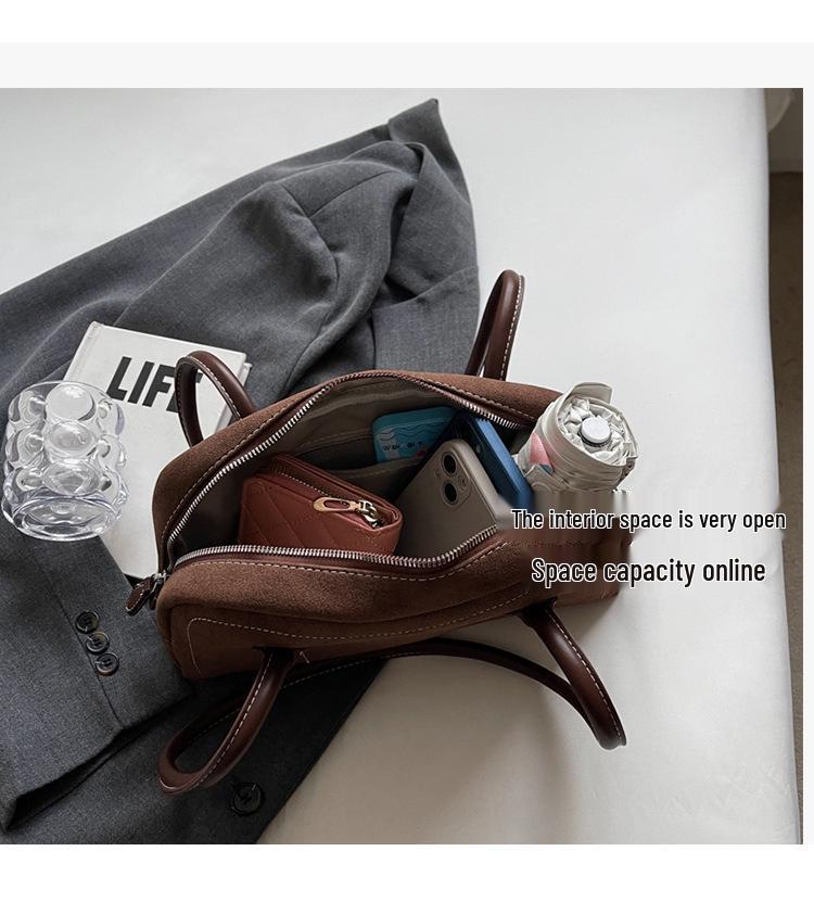 2025 Podzim Zima Retro Semišová Crossbody Taška: Matná módní kabelka pro ženy