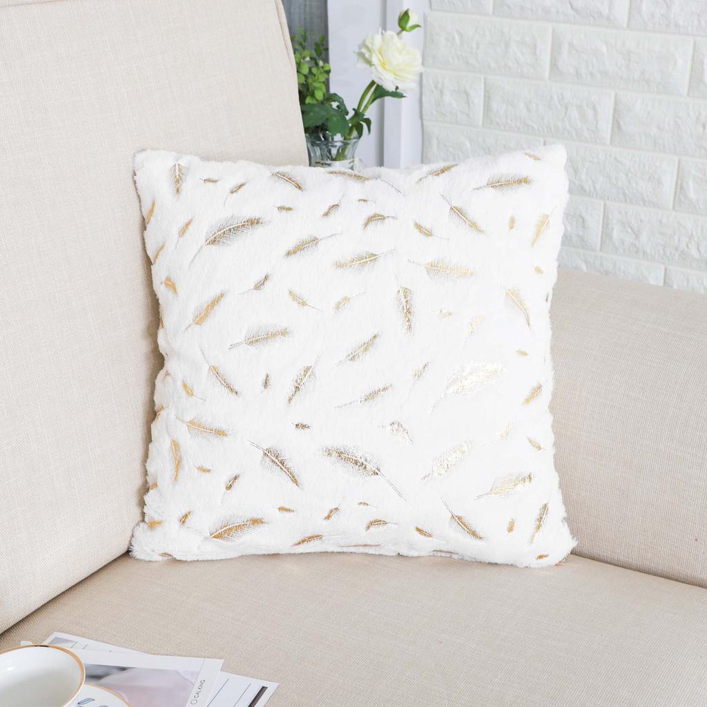 Decorative Pillowcase, Feathers, White
