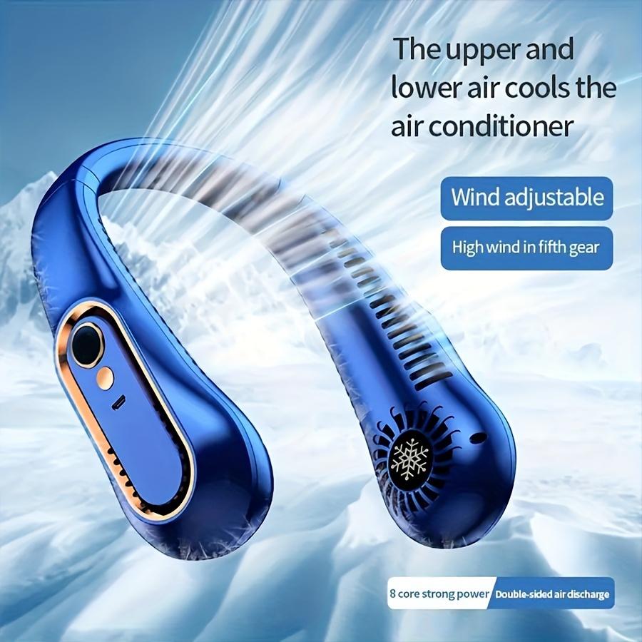 Portable USB Neck Fan - Wearable, Rechargeable, 360 ° Flexible Cooling,Quiet Operation,Strong Wind - Perfect for Outdoors, Students/Birthday Presents.