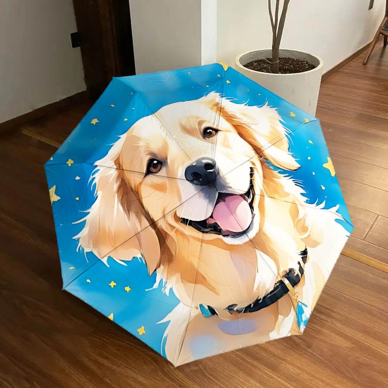 

1pc Golden Retriever Automatic Open/Close Umbrella, Formal Events - Ideal Gift for Family or Friends, Outdoor Accessory yy251211211