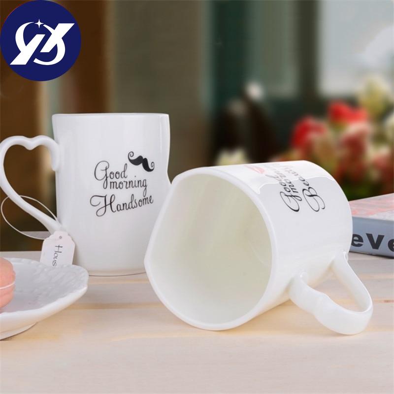 2Pcs/Set Creative Coffee Mugs Couple Water Cup Ceramic Fason Kiss Teacup Milk Mug Valentine's Day Birthday Wedding Gifts