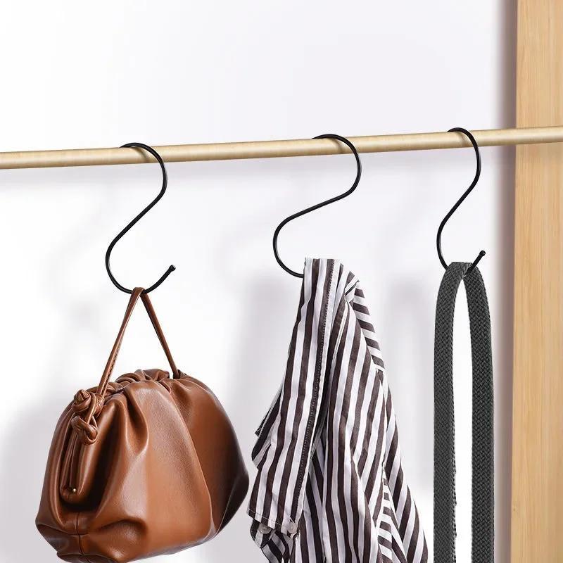 4Pcs S Shape Door Behind Hook Kitchen Bathroom Stainless Steel Multi-Purpose Hooks Hanging Holder Home Storage Tools