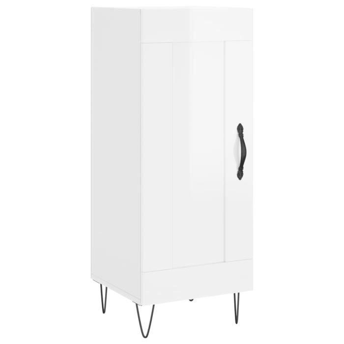 VidaXL Buffet High-Gloss White 34.5x34x90 Cm Engineered Wood 830438