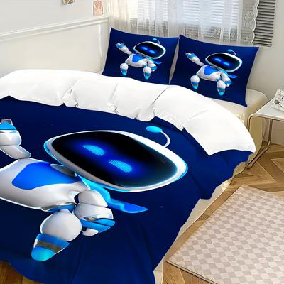 Game Duvet Cover Cute Space Robot Pillowcase Bedding Set Adult Boy Girl Bedroom Decoration Gift Single Double Large Size