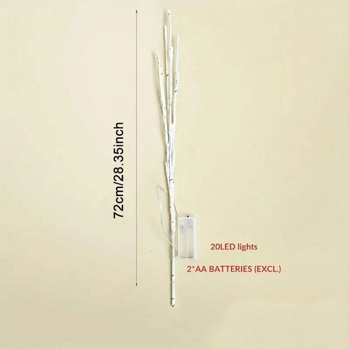 

1 шт. Светодиодные гирлянды в виде веток белой березы, работающие от батареек, 20 светодиодов, светящиеся ивовые ветки для украшения дома, спальни, камина, внутри и снаружи Birch Tree Branch Light-20 LED жёлтый