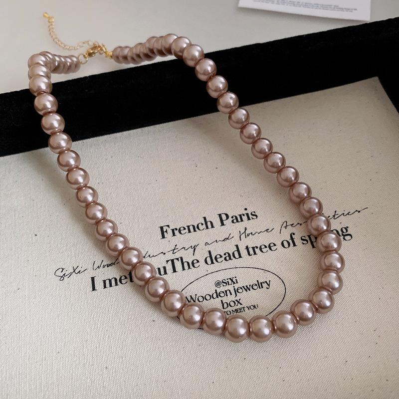 French pearl necklace simple commuter versatile collarbone chain design sense creative necklace women