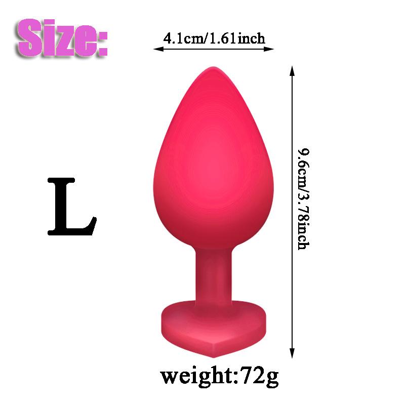 Silicone Anal Plug Set 3 Sizes Heart Jewel Base Soft Butt Plug Trainer Prostate Massager Sex Toy for Women Men Couples