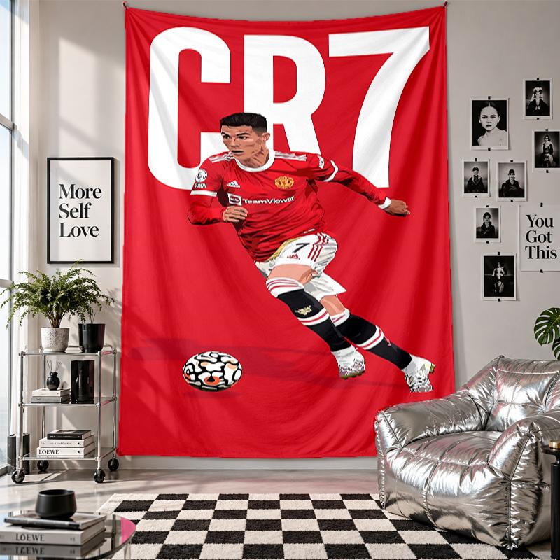 Wandkleed Cristiano Ronaldo Kunst Hangend Doek Decoratieve Achtergrondhoes voor Kamerdecoratie
