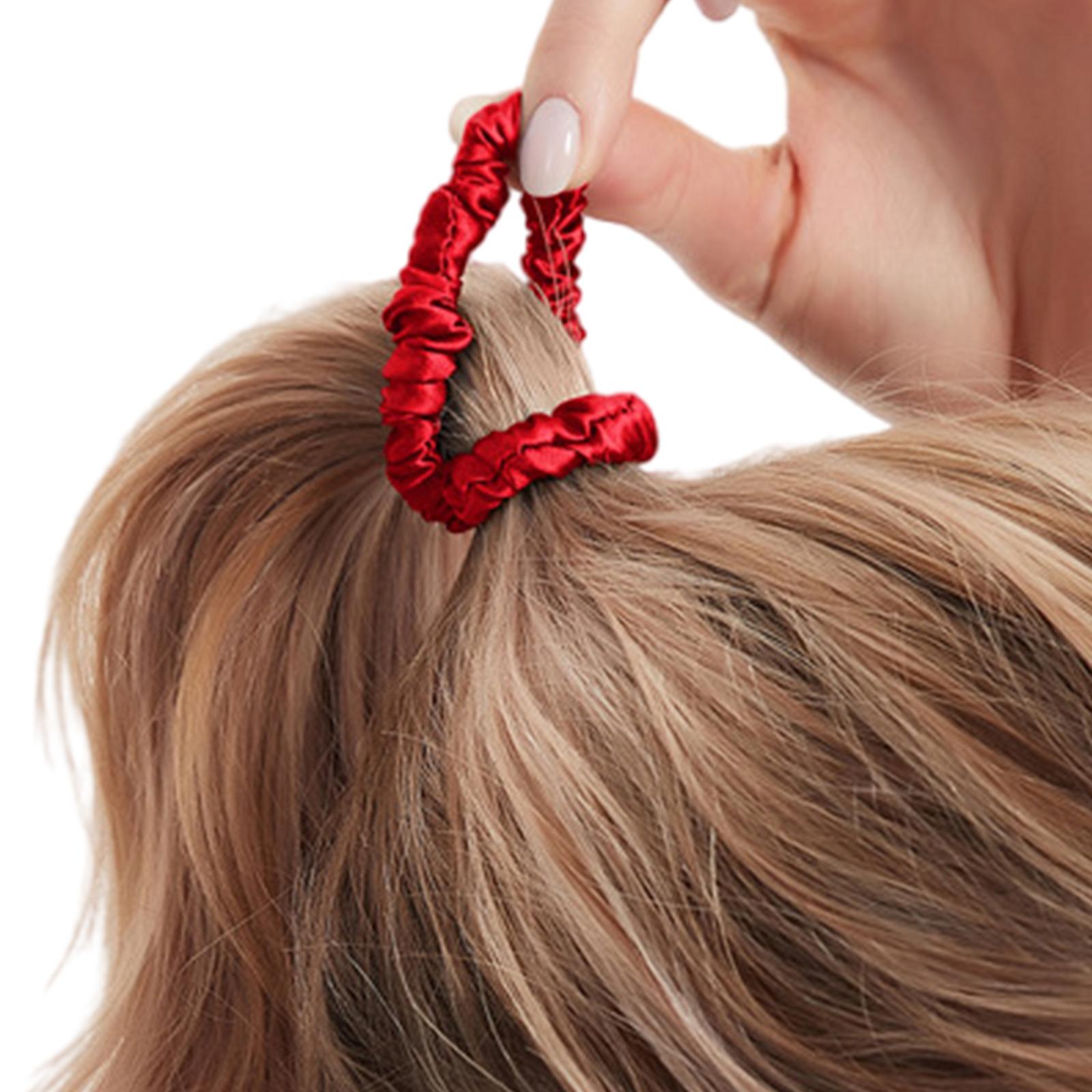 

Элегантная резинка для волос из мягкого шелка для женщин, эластичная резинка для хвоста, удобный аксессуар для различных причесок 6