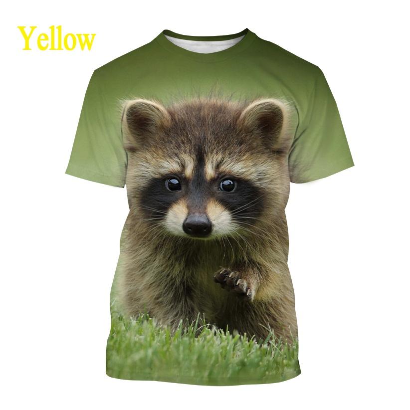 Newest Raccoon 3D T-shirt Fashion Funny Animal Printing Casual T-shirt Unisex Round Neck Hip-hop Harajuku T-shirt
