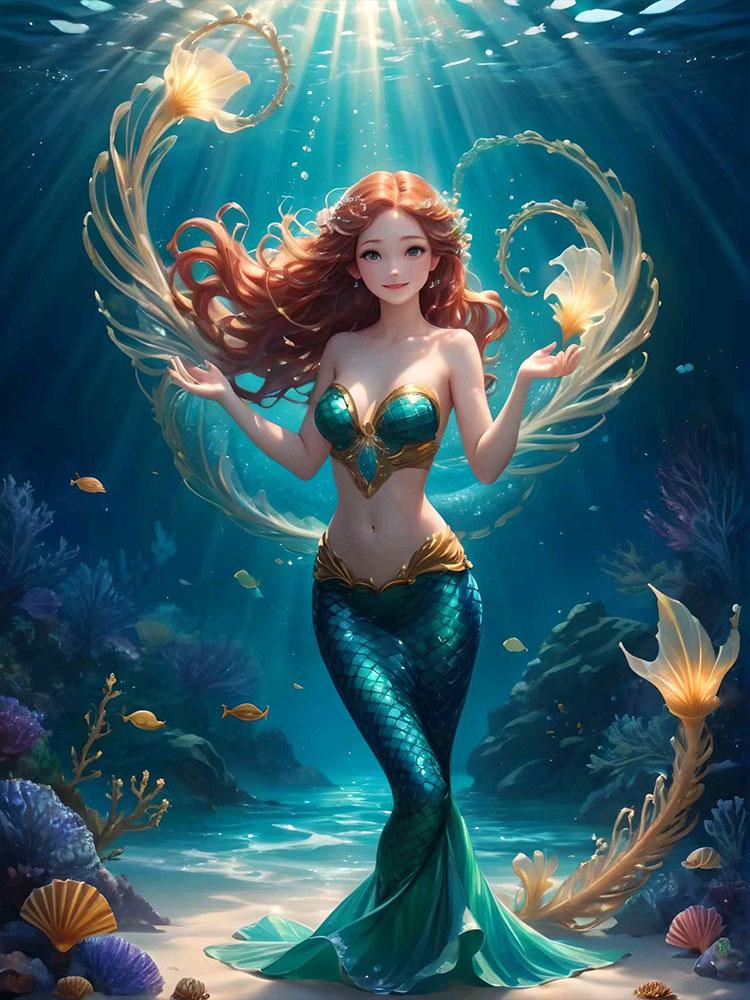 5D DIY Diamond Embroidery Abstract Art Diamond Painting Painted Mermaid Picture Cross Stitch Diamond Mosaic New  Wall Art