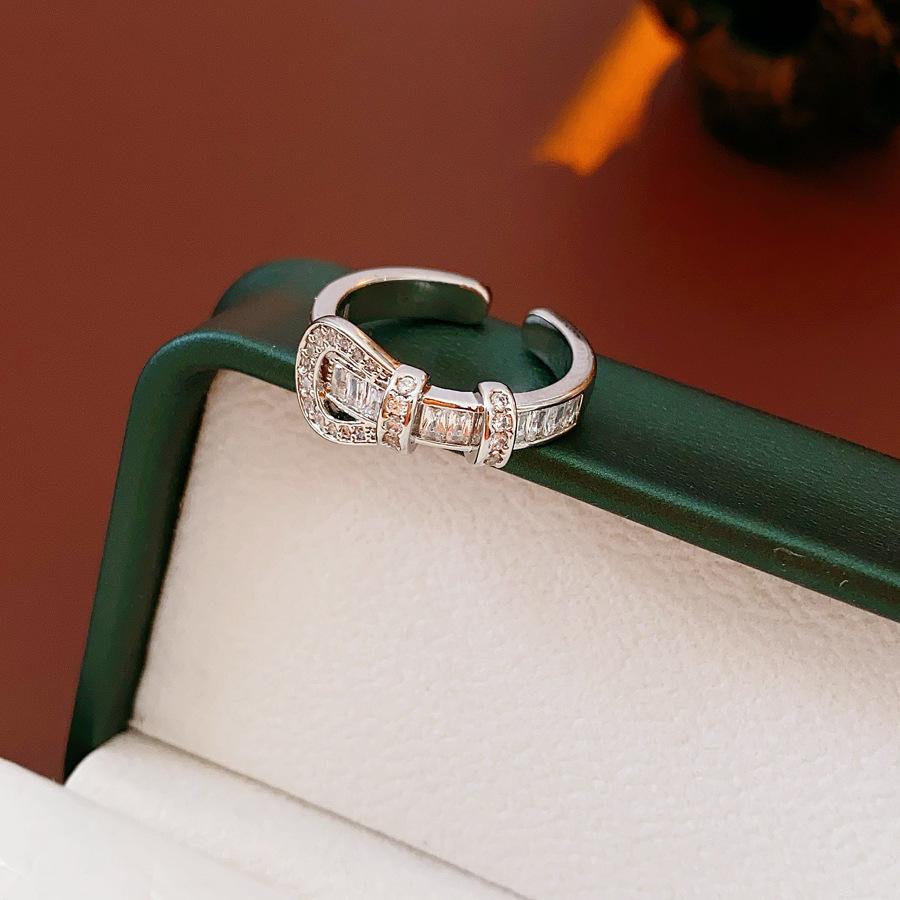 Prsten na otevírání sáčků se cukrem, pozlacený skutečným zlatem, osazený diamanty, Lehký, Vysoce luxusní, High-end, Prsten na ukazováček, Univerzální šperk pro dojíždění