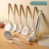 Non-stick Silicone Spatula Set with Beech Handle – High-Quality Wok and Spoon Kitchen Tools