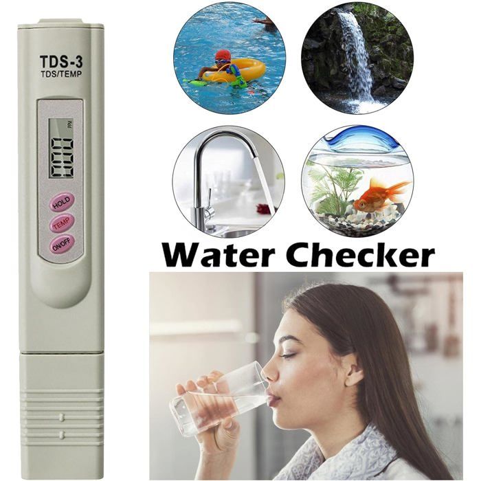 AIMOONSA TDS mètre - Testeur eau potable numérique 0–9990 ppm, précision ±2% - Portable, arrêt auto