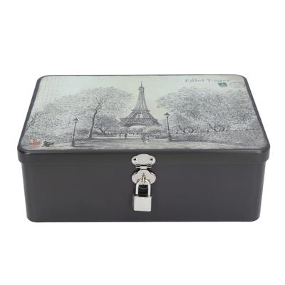 Abschließbare Aufbewahrungsbox Vintage Eisen Aufbewahrungsbox Platzsparend Metall Erinnerungsbox Dekorative Aufbewahrungskiste