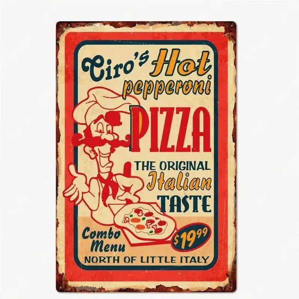 Tolles Essen Beste Hausgemachte Pizza Hier Metallschilder Wandkunst Poster Teller Wanddeko für Bars Man Cave Café Clubs Garage Retro