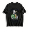 Hawaiian Style Skelett Bier Druck T-Shirt Gute Zeit Für Immer Lässiges Oberteil Reines Baumwoll-T-Shirt