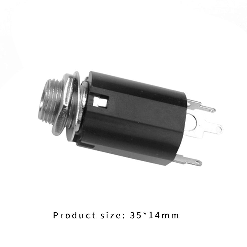 Guitar Stereo Output Plugs Solid 5pcs Guitar EQ Jack Socket 6.35mm Jack Stereo Pickup Female Output Socket Plug