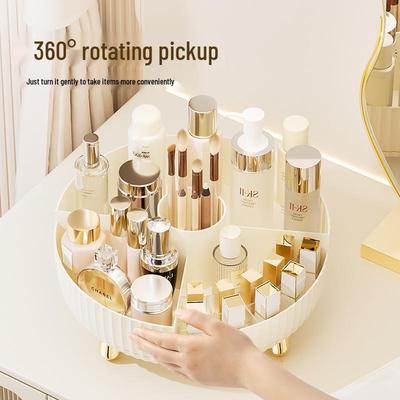 Rotatable Multi-Functional Cosmetics Storage Box: Large-Capacity Makeup, Bathroom & Pen Holder Organizer