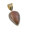 Natural Maryam Jasper 925 Solid Sterling Silver Gift TwoTone Pendant 1.25" P0M69