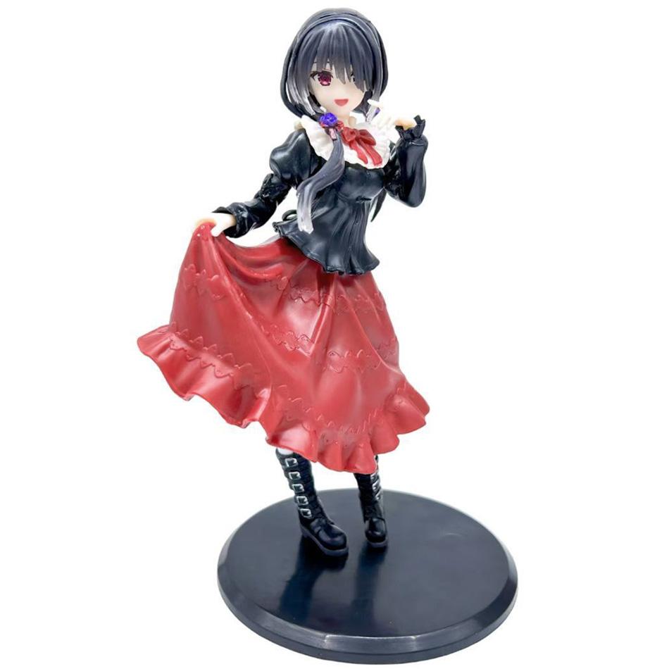 Hot Date A Live Tokisaki Kurumi Anime Figure Cute Girl Model Toy Pvc Red Dress Dress Up Standing Model Car Model Ornaments Toys