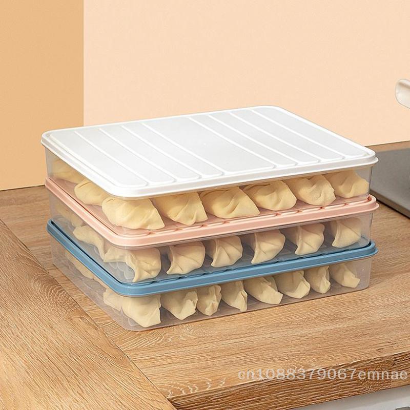 Household Food Egg Crisper Box Quick Freezing Dumpling Wonton Organizer Fresh-Keeping Refrigerator Storage Bin