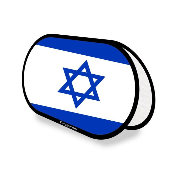 Drapeau Ovale - Israël - 70 X 120 Cm - Polyester - Impression Recto/verso - Pliable Rétractable