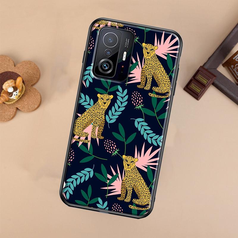 Tigers Leopards Tropical Leaves Case For Xiaomi POCO X7 Pro X3 X5 X6 F3 F5 F6 M6 Pro 11T 12T 13T 14T Pro 13 14 Ultra Cover