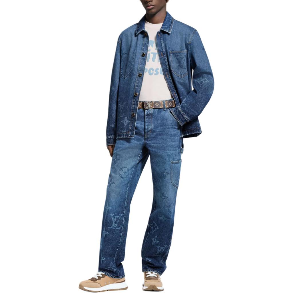 Louis Vuitton Jeans Men's Blue Moderate Straight Fit Pants 1AIJUH
