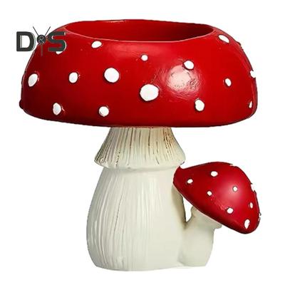 Red Mushroom Candle Holder Tea Scented Candle Resin Candlestick Living Room Bathroom Desktop Decoration Christmas Gift