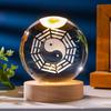 Flickering Crystal Ball Night Light with Engraved Solid Wood Base - Perfect as a Birthday Gift or Creative Graduation Ornament.