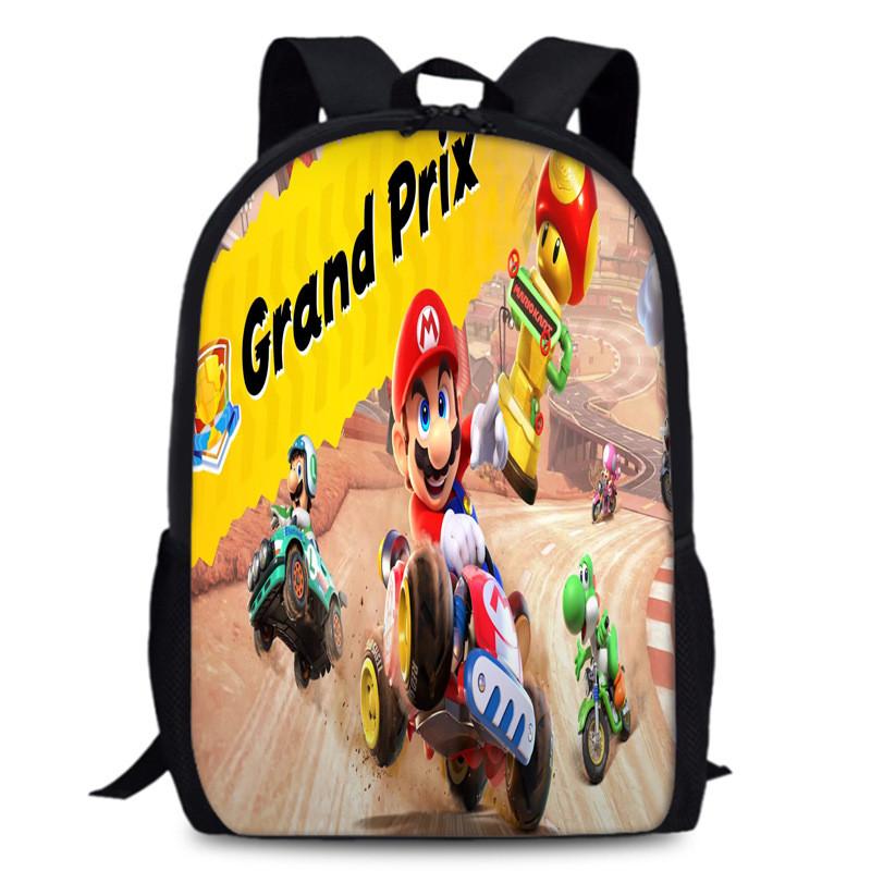 Mario Super Bros School Backpack Large Capacity Oxford Schoolbag Kids Gifts