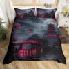 Japanese Landscape Duvet Cover Set For Teens Adults Queen Quilt Covers Lightweight Down 2 Pillowcases 1 Duvet Cover No Comforter