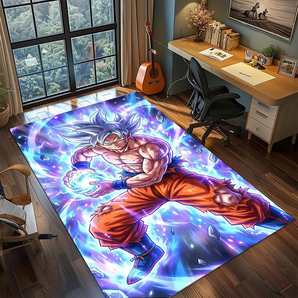 Goku Non Slip Gamer Room Rug, Washable Large Area Carpet Floor Mat Household Bedroom Decor.-TING