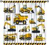 Monster Truck Curtains Boys Cartoon Red Blue Car Game Cool Racing Window Kids Bedroom Living Room Playroom Curtain For Sitting Made Of Polyester