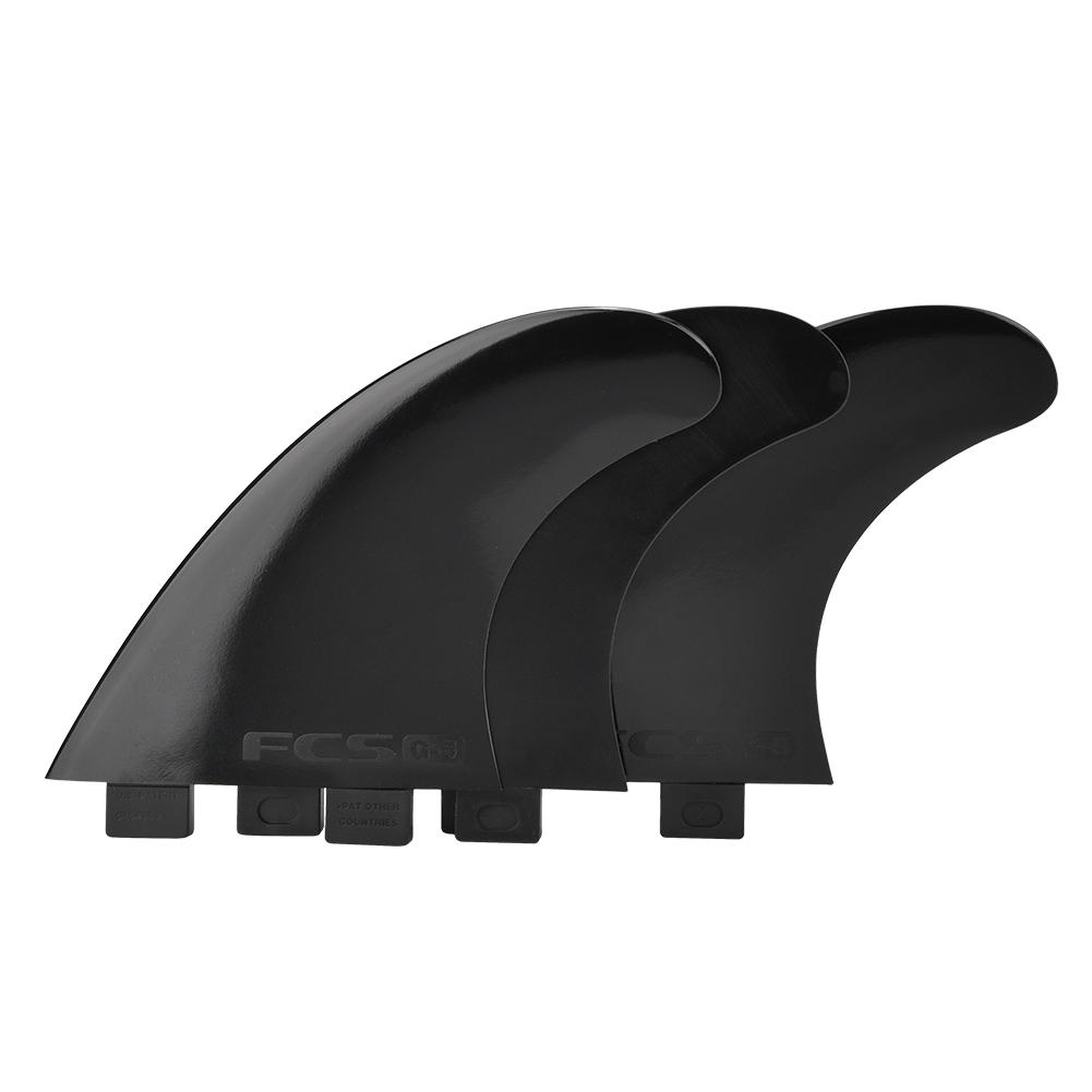 Tri Fin Thruster Set Nylon Plastic Surfboard Fins FCS Single Head Fins Surfboard G5 (Black)