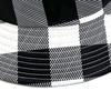 Spring and Summer New Double sided Large Plaid Fisherman Hat Versatile Bucket Sun Protection Hat Men and Women Sun Protection Basin Hat