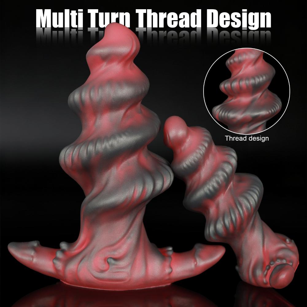 Unisex Wearable Threaded Anal Plug - Liquid Silicone Easy Insertion Anal Dilator Massage Adult Toy